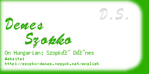 denes szopko business card